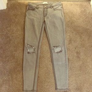 Free people size 25 grey stretch denim / legging